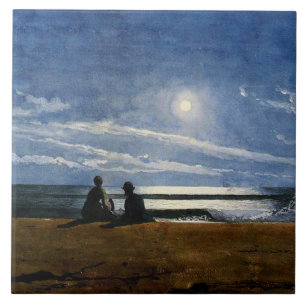 Winslow Homer Wasserfarbe, Mondlicht  Fliese