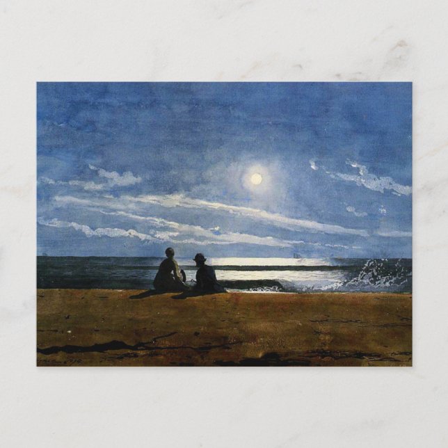 Winslow Homer Wasserfarbe, Mondlicht Postkarte (Vorderseite)