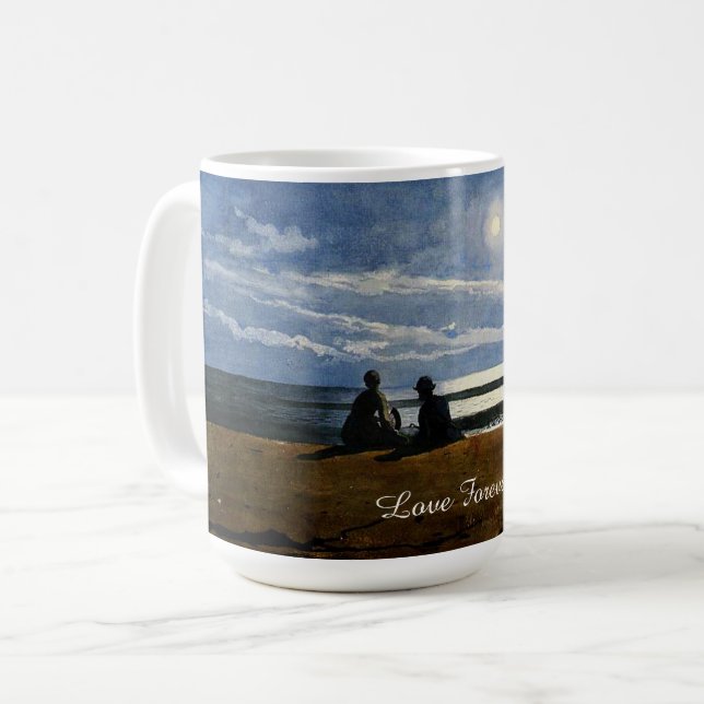 Winslow Homer watercolor, Moonlight, Love Forever, Kaffeetasse (Vorderseite Links)