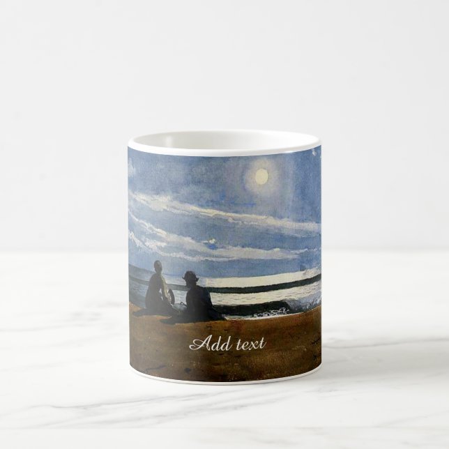Winslow Homer watercolor, Moonlight, TEMPLATE, Kaffeetasse (Mittel)