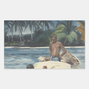 Winslow Homer - West India Divers Rechteckiger Aufkleber