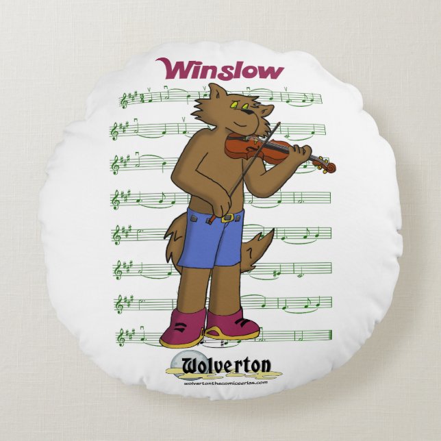 Winslow Round Throw Pillow Rundes Kissen (Vorderseite)