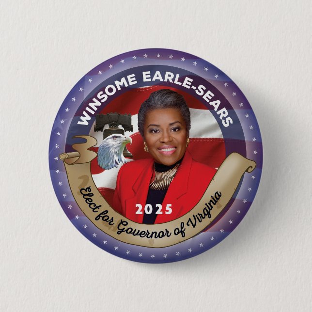Winsome Earle-Sears als Gouverneurin von Virginia Button (Vorderseite)