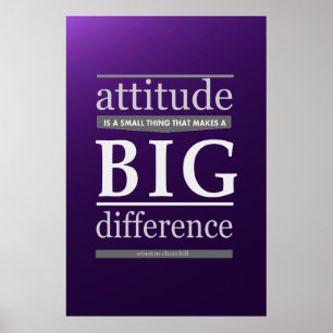 Winston Churchill attitude small big difference Poster