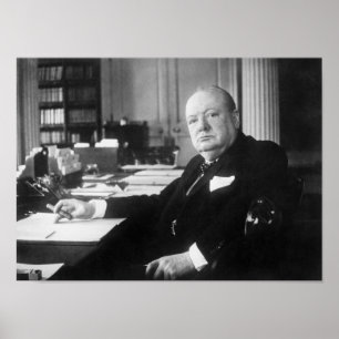Winston Churchill auf Platz 10 Downing Street Poster