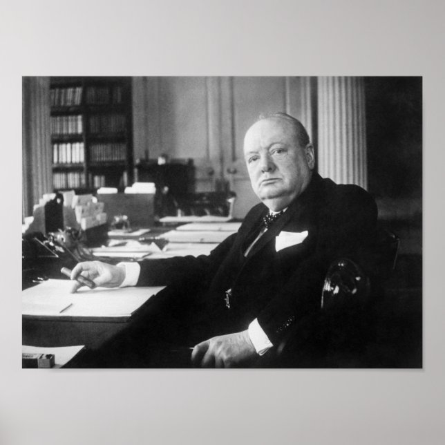 Winston Churchill auf Platz 10 Downing Street Poster (Vorne)