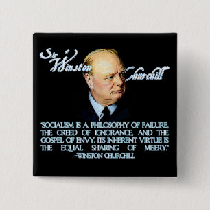 Winston Churchill auf Sozialismus Button