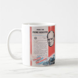 Winston Churchill. Britisches Kriegsplakat Tasse