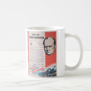 Winston Churchill. Britisches Kriegsplakat Tasse
