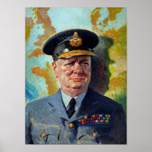Winston Churchill in Uniform Malerei Poster