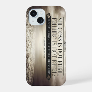 Winston Churchill Inspirational Zitat "Courage" iPhone 15 Hülle