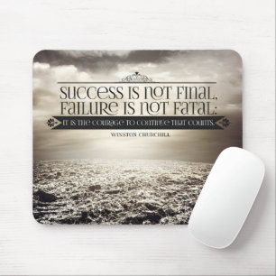 Winston Churchill Inspirational Zitat "Courage" Mousepad