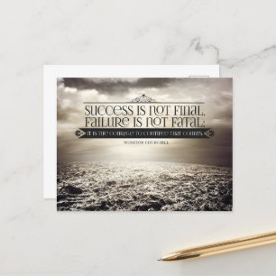 Winston Churchill Inspirational Zitat "Courage" Postkarte