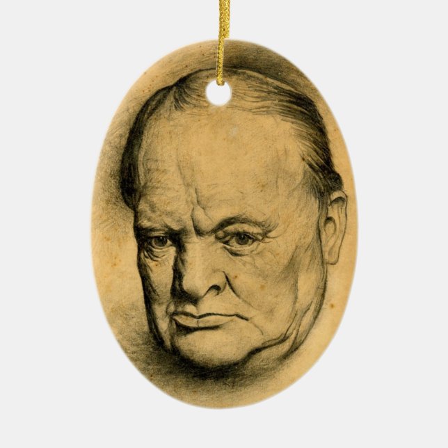 Winston Churchill Keramik Ornament (Vorne)