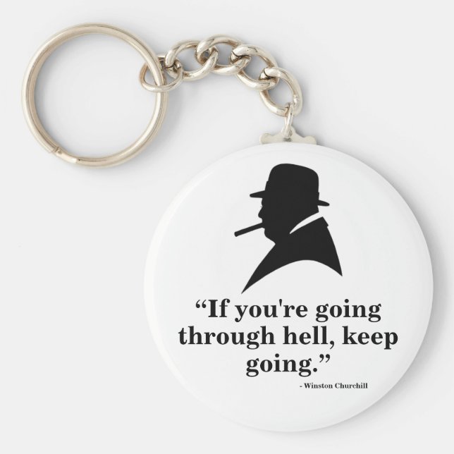 Winston Churchill Keyring - Zitat 1 Schlüsselanhänger (Vorne)