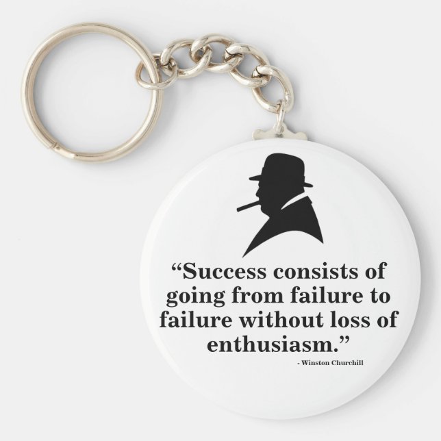 Winston Churchill Keyring - Zitat 7 Schlüsselanhänger (Vorne)