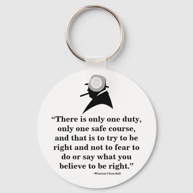 Winston Churchill Keyring - Zitat 8 Schlüsselanhänger (Vorderseite)