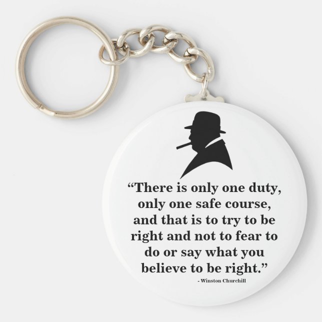 Winston Churchill Keyring - Zitat 8 Schlüsselanhänger (Vorne)