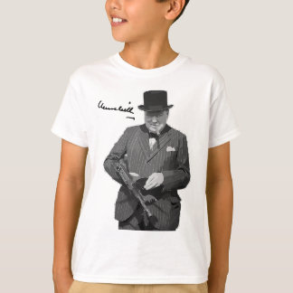 Winston Churchill mit Tommy Gun European Held T-Shirt