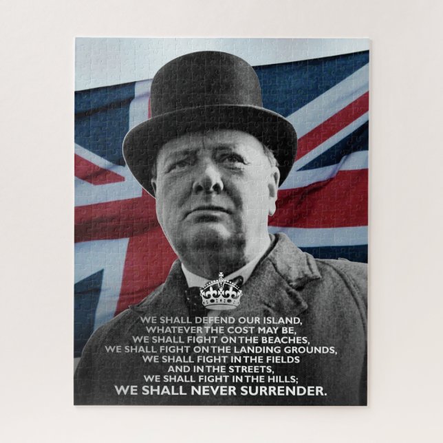 Winston Churchill "Niemals Übergabe" Puzzle (Vertikal)