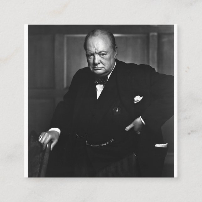 Winston Churchill Quadratische Visitenkarte (Vorderseite)