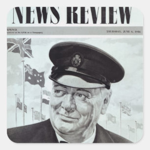 Winston Churchill Quadratischer Aufkleber