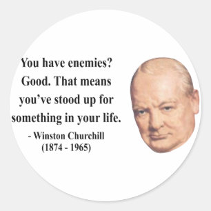 Winston Churchill Quote 3b Runder Aufkleber