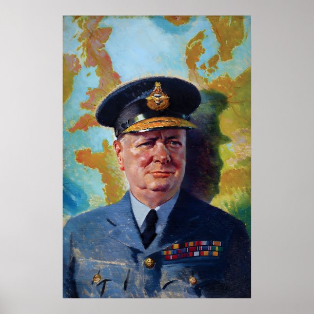 Winston Churchill RAF Uniform Poster WWII (Vorne)