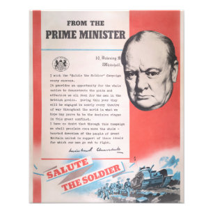 Winston Churchill, Reprint des britischen Posters Fotodruck