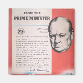 Winston Churchill, Reprint des britischen Posters  Magnet