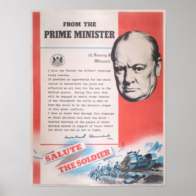 Winston Churchill, Reprint des britischen Posters  Poster (Vorne)