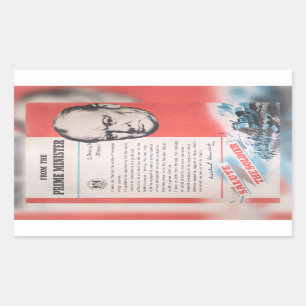 Winston Churchill, Reprint des britischen Posters  Rechteckiger Aufkleber