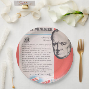 Winston Churchill, Reprint des britischen WW2 Post Pappteller