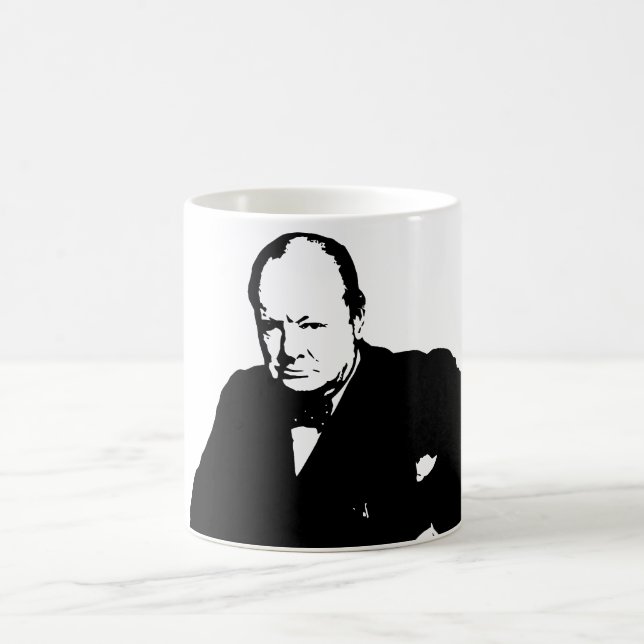Winston Churchill -- Schwarzweiss Tasse (Mittel)