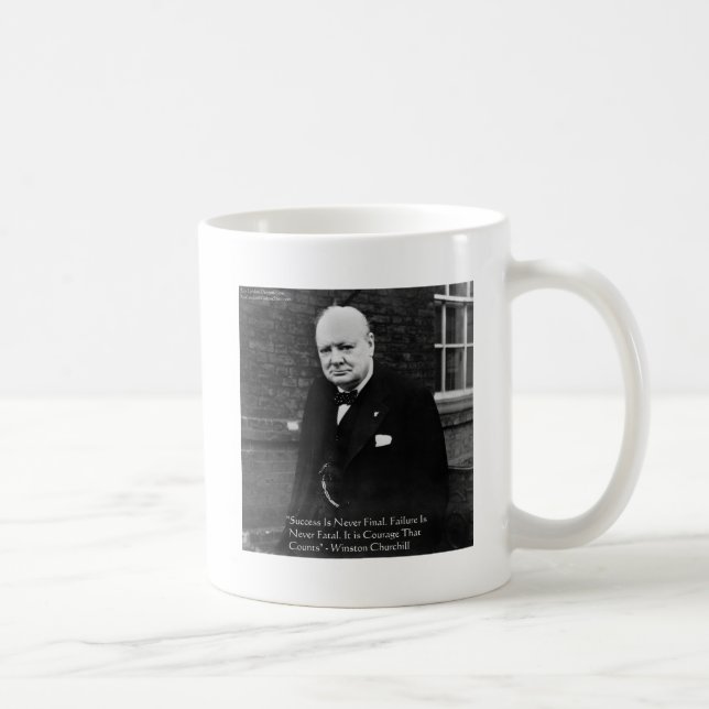 Winston Churchill "Success Never Final" Geschenke Kaffeetasse (Rechts)