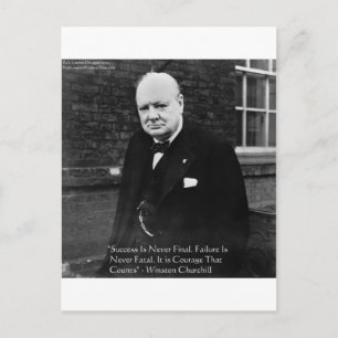 Winston Churchill "Success Never Final" Geschenke Postkarte