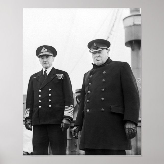 Winston Churchill und Admiral Dudley Pound Poster (Vorne)
