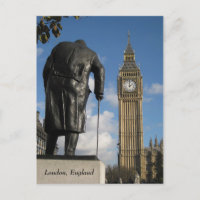Winston Churchill und Big Ben Postcard, London