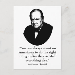 Winston Churchill und Funny Zitat Postkarte