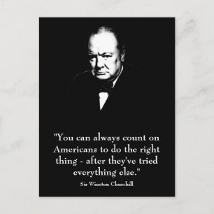 Winston Churchill und Funny Zitat Postkarte