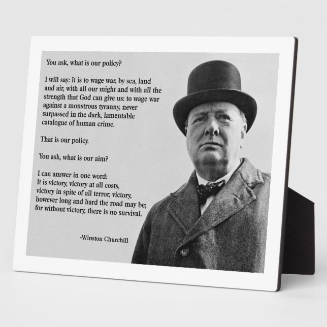 Winston Churchill Victory Fotoplatte (Seite)