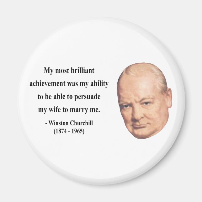 Winston Churchill Zitat 6b Magnet (Vorne)