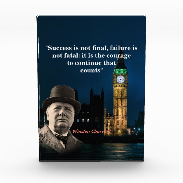 Winston Churchill Zitat auf Courage Poster Fotoblock (Vorderseite)