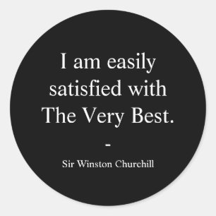 Winston Churchill Zitat; Das Allerbeste Runder Aufkleber
