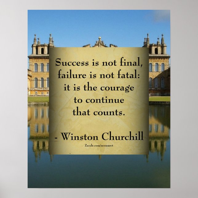Winston Churchill Zitat; Erfolg Blenheim Palace Poster (Vorne)