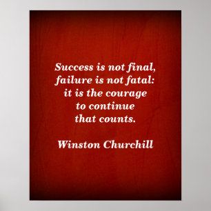 Winston Churchill Zitat; Erfolg Poster