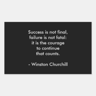Winston Churchill Zitat; Erfolg Rechteckiger Aufkleber
