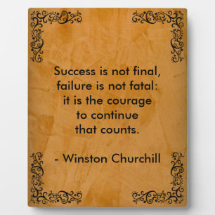 Winston Churchill Zitat; Erfolg Scrollen & Stuck Fotoplatte