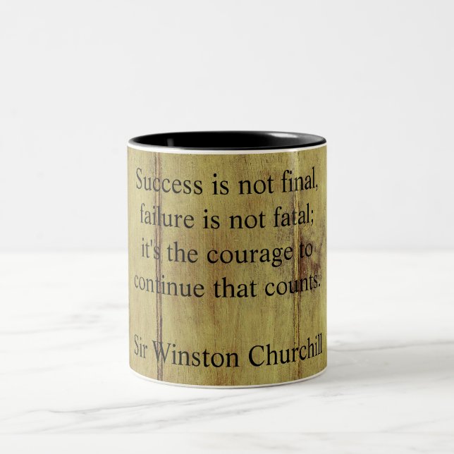 Winston Churchill Zitat; Erfolg Vintagen Alters Zweifarbige Tasse (Mittel)
