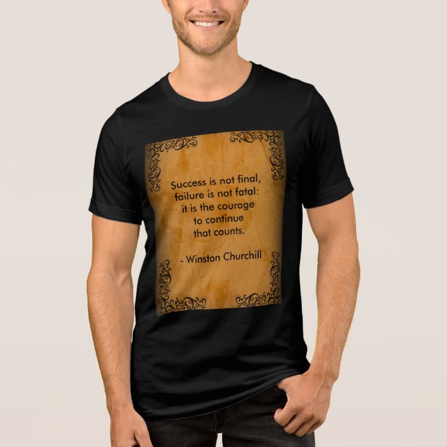 Winston Churchill Zitat; Erfolgscroll & Stucco Tri-Blend Shirt (Vorderseite)